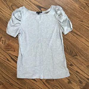 Banana Republic gray puff sleeve top